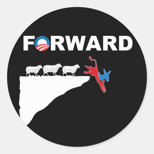SCHAPEN GAAN VOORUIT RONDE STICKER (Voorkant)