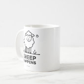 SCHAPEN GEBEUREN Grappig Classic Koffie Mok Gift (Voorkant links)