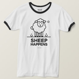 Schapen gebeuren grappig Line Art Ringer T-shirt