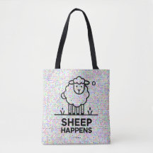 SCHAPEN GEBEUREN Grappige All-Over-Print Canvas ta