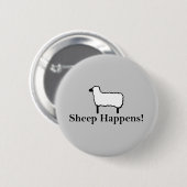 Schapen gebeuren! ronde button 5,7 cm (Voorkant /achterkant)