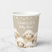 Schapen Genderneutraal Baby shower Papieren Bekers (Achterkant)