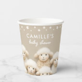 Schapen Genderneutraal Baby shower Papieren Bekers (Voorkant)