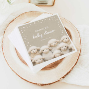 Schapen Genderneutraal Baby shower Servet