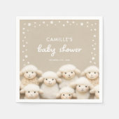 Schapen Genderneutraal Baby shower Servet (Voorkant)