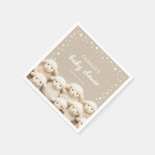 Schapen Genderneutraal Baby shower Servet (Hoek)