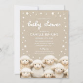Schapen Genderneutrale uitnodiging voor Baby showe (Voorkant)