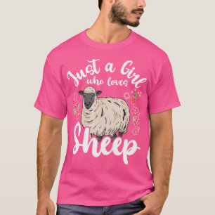 Schapen gewoon een meisje dat van schapen houdt t-shirt