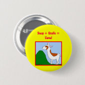 Schapen + Giraffe = Llama! Ronde Button 5,7 Cm (Voorkant /achterkant)