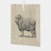  schapen glas ornament (Voorkant links)