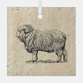  schapen glas ornament