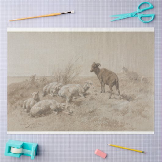 Schapen Grafiet Kunstwerk Decoupage Papier (Craft)
