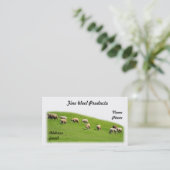 Schapen grazen op een graasje visitekaartje (Staand voorkant)