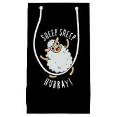 Schapen Hoera Funny Animal Pun Dark BG Klein Cadeauzakje (Voorkant)