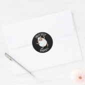 Schapen Hoera Funny Animal Pun Dark BG Ronde Sticker (Envelop)