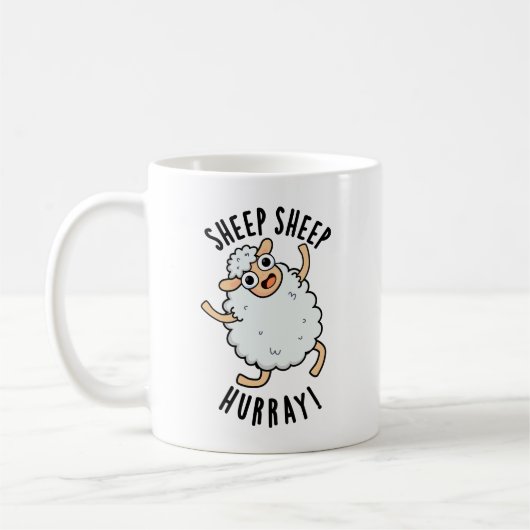 Schapen Hoera Funny Animal Pun Koffiemok (Links)