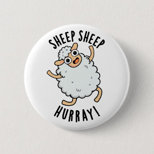 Schapen Hoera Funny Animal Pun Ronde Button 5,7 Cm