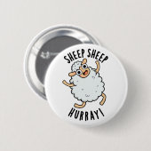 Schapen Hoera Funny Animal Pun Ronde Button 5,7 Cm (Voorkant /achterkant)