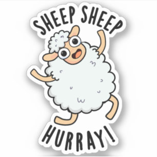 Schapen Hoera Funny Animal Pun Sticker