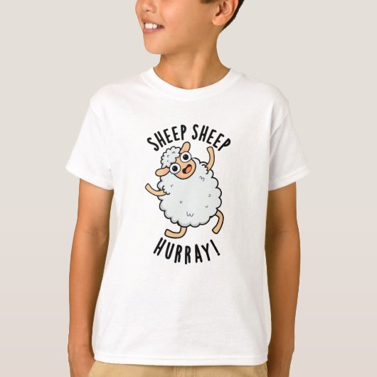 Schapen Hoera Funny Animal Pun T-shirt (Voorkant)