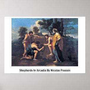 Schapen in arcadia door Nicolas Poussin Poster