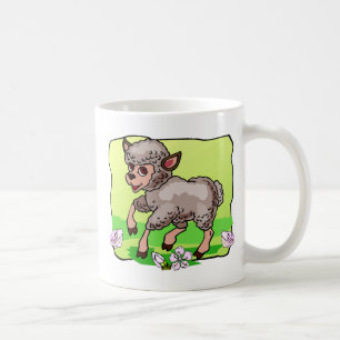 Schapen in bloemen koffiemok