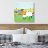 Schapen in de Meadow Canvas Afdruk (Insitu (Slaapkamer))