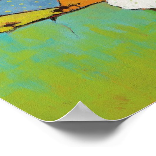 Schapen in de Meadow Poster (Hoek)