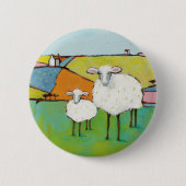 Schapen in de Meadow Ronde Button 5,7 Cm (Voorkant)