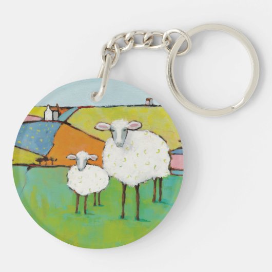 Schapen in de Meadow Sleutelhanger (Achterkant)