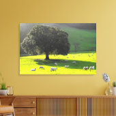 Schapen in de ochtendzon canvas afdruk (Insitu (Woonkamer))
