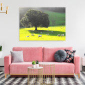 Schapen in de ochtendzon canvas afdruk (Insitu (Woonkamer))