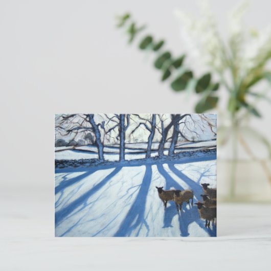 Schapen in de sneeuw van Derbyshire Briefkaart (Staand voorkant)