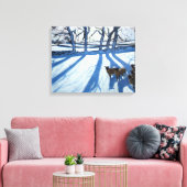 Schapen in de sneeuw van Derbyshire Canvas Afdruk (Insitu (Woonkamer))