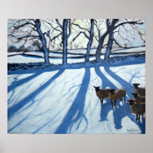 Schapen in de sneeuw van Derbyshire Poster