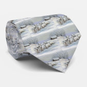 Schapen in de sneeuwkunst-Stropdas Stropdas (Opgerold)