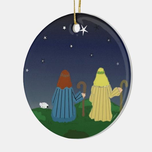 Schapen in de velden keramisch ornament (Links)