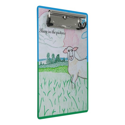 Schapen in de wei mini klembord (Schuin)