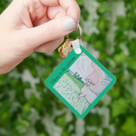 Schapen in de wei sleutelhanger (Hand)