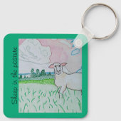 Schapen in de wei sleutelhanger (Achterkant)