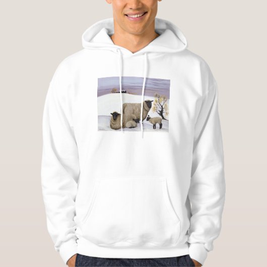 Schapen in de winter hoodie (Voorkant)