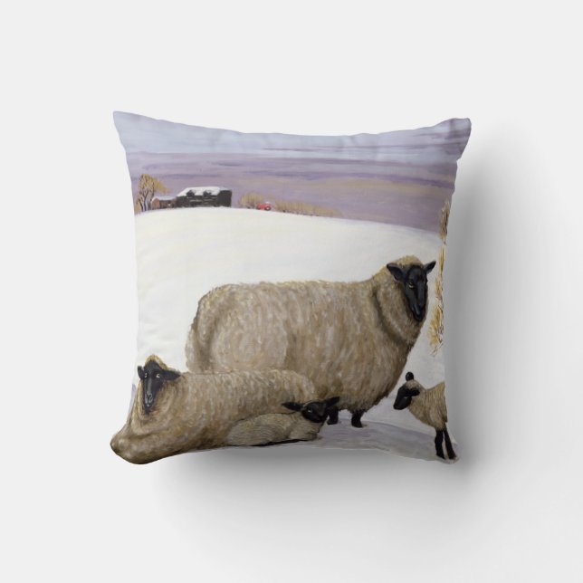Schapen in de winter kussen (Voorkant)