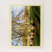Schapen in de winter legpuzzel (Verticaal)