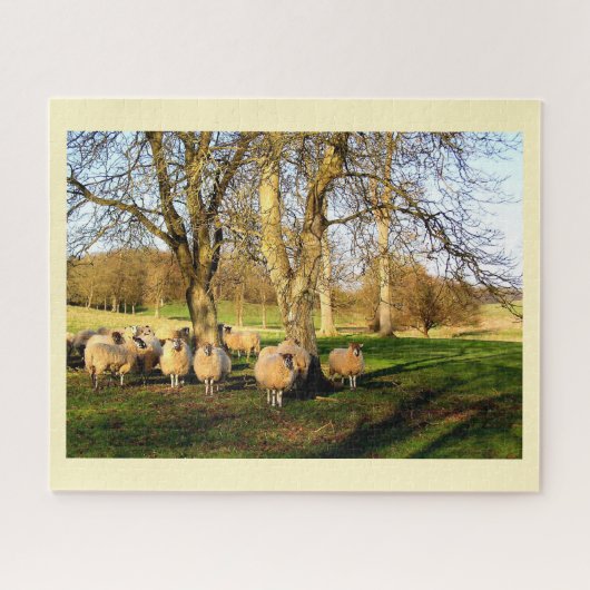 Schapen in de winter legpuzzel (Horizontaal)