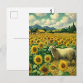 Schapen in de Zonnebloemvelden Briefkaart (Voorkant / Achterkant)