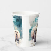 Schapen in een besneeuwd landschap - Verjaardagsfe Papieren Bekers (Rechts)