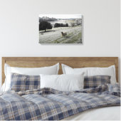 Schapen in een bevroren vallei canvas afdruk (Insitu (Slaapkamer))