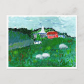 Schapen in een briefkaart van het landschap New En (Voorkant)