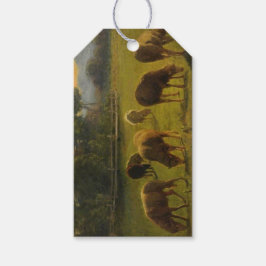 Schapen in een Landelijk Landschap (door Rosa Bonh Cadeaulabel