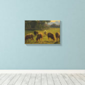 Schapen in een Landelijk Landschap (door Rosa Bonh Canvas Afdruk (Insitu (Houten vloer))